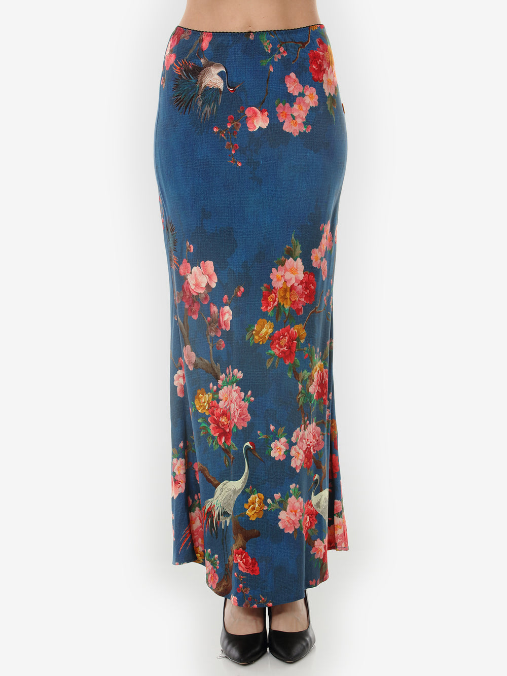 Crane and Cherry Bloom Pull on Skirt