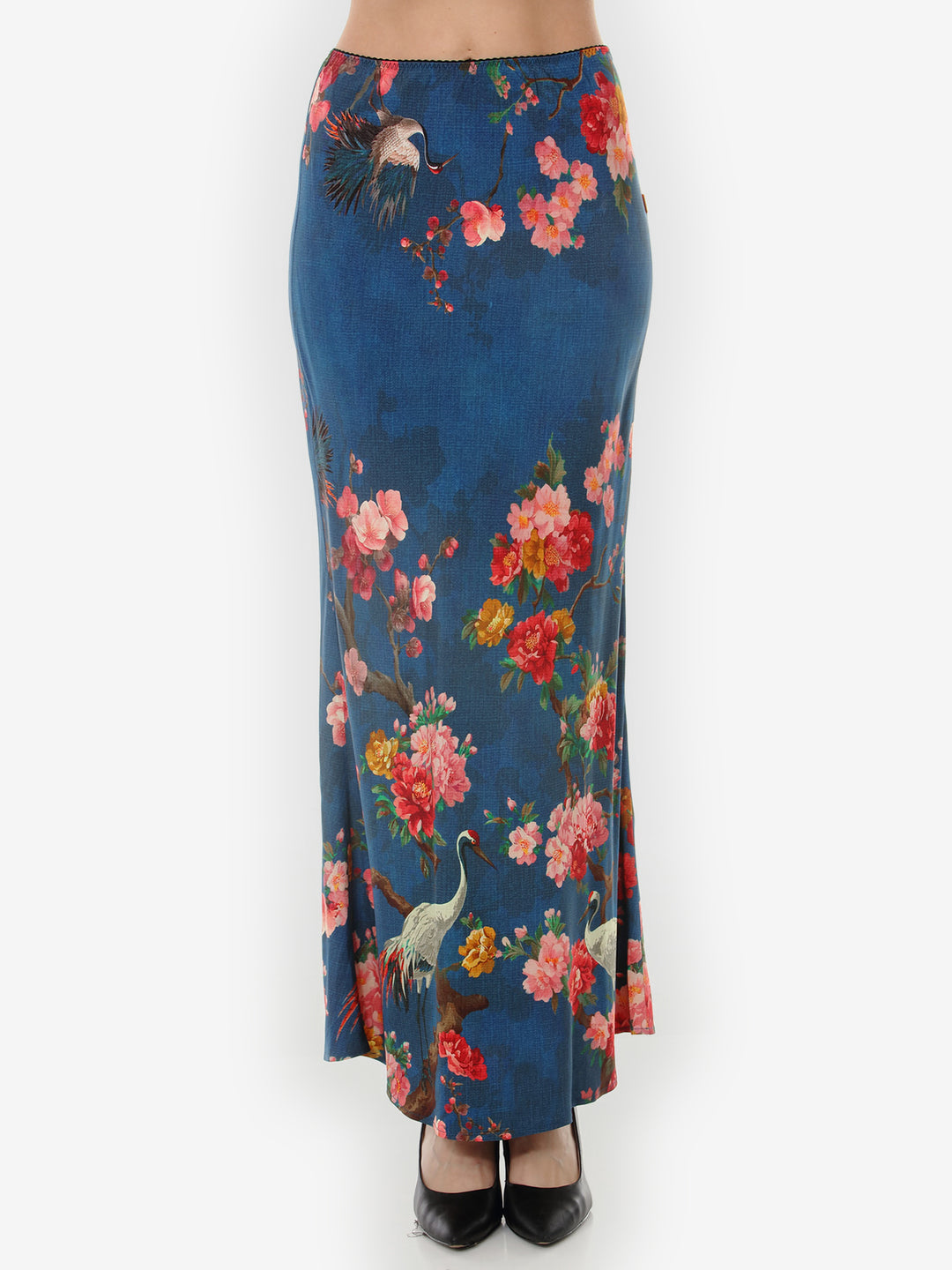 Crane and Cherry Bloom Pull on Skirt