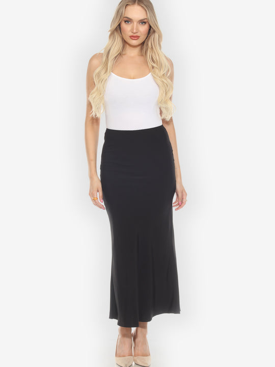 Solid Viscose Blend Skirt