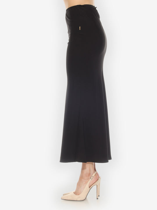 Solid Viscose Blend Skirt