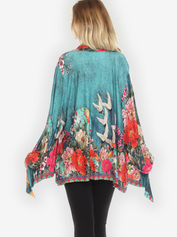 Crane Paradise Fans Cardigan - 1X