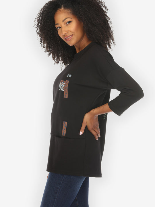 Japanese Irises Traditional Print Pullover