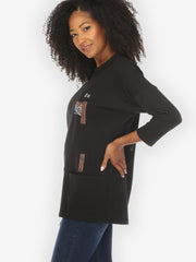 Japanese Irises Traditional Print Pullover