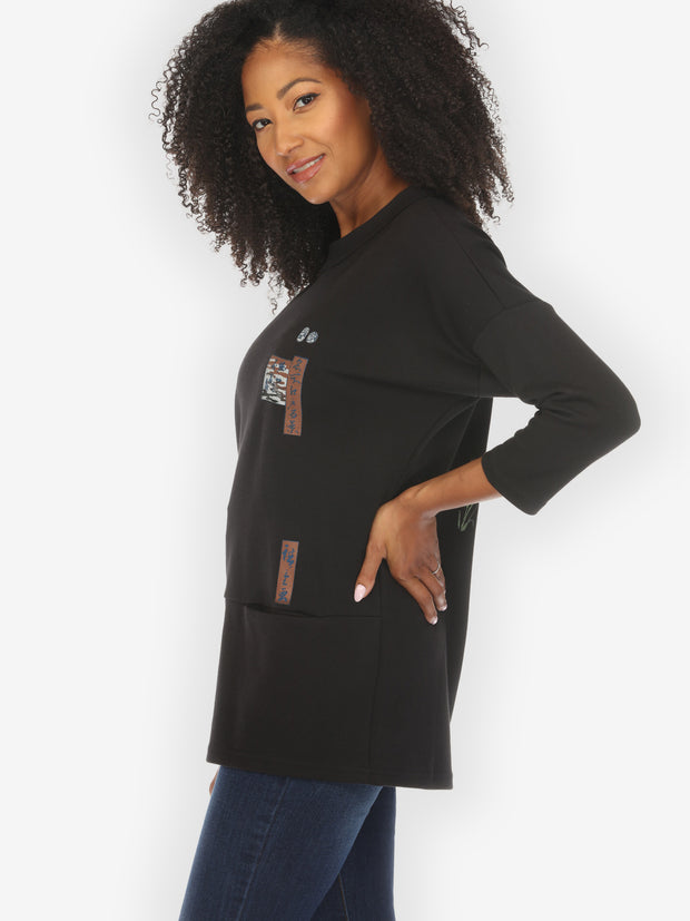 Japanese Irises Traditional Print Pullover