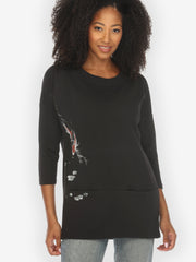 Koi Bamboo Leaf Print Cotton Tee