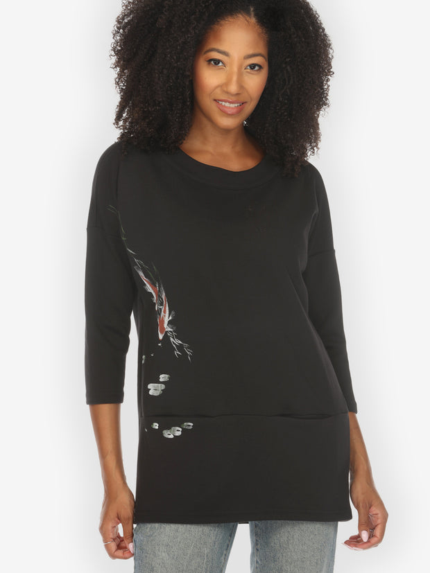 Koi Bamboo Leaf Print Cotton Tee