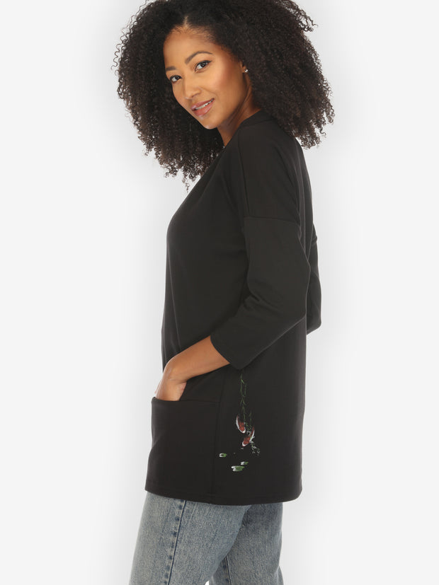Koi Bamboo Leaf Print Cotton Tee