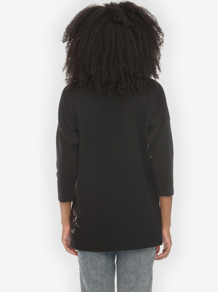 Koi Bamboo Leaf Print Cotton Tee