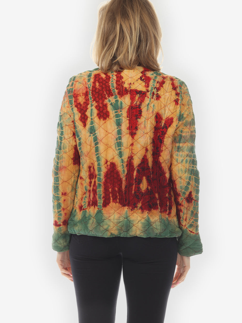 Pad One Hook Closure Green Tie Dye Jacket - L