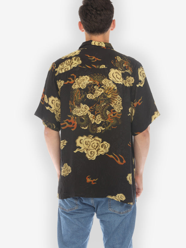 Dragon in Circle Men’s Silk Shirt