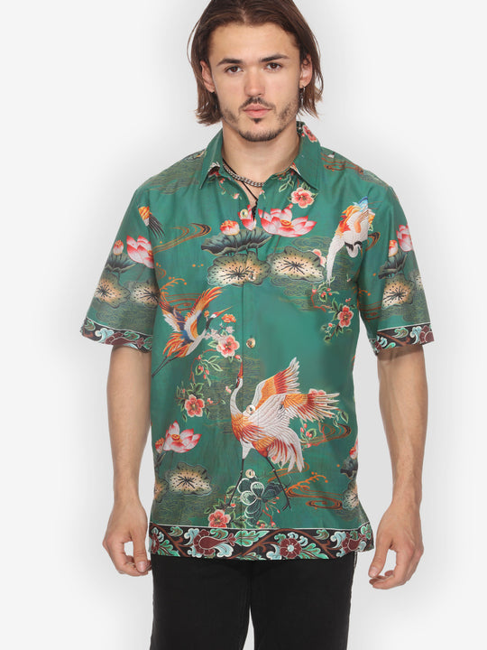 Elegant Crane Lotus Men&
