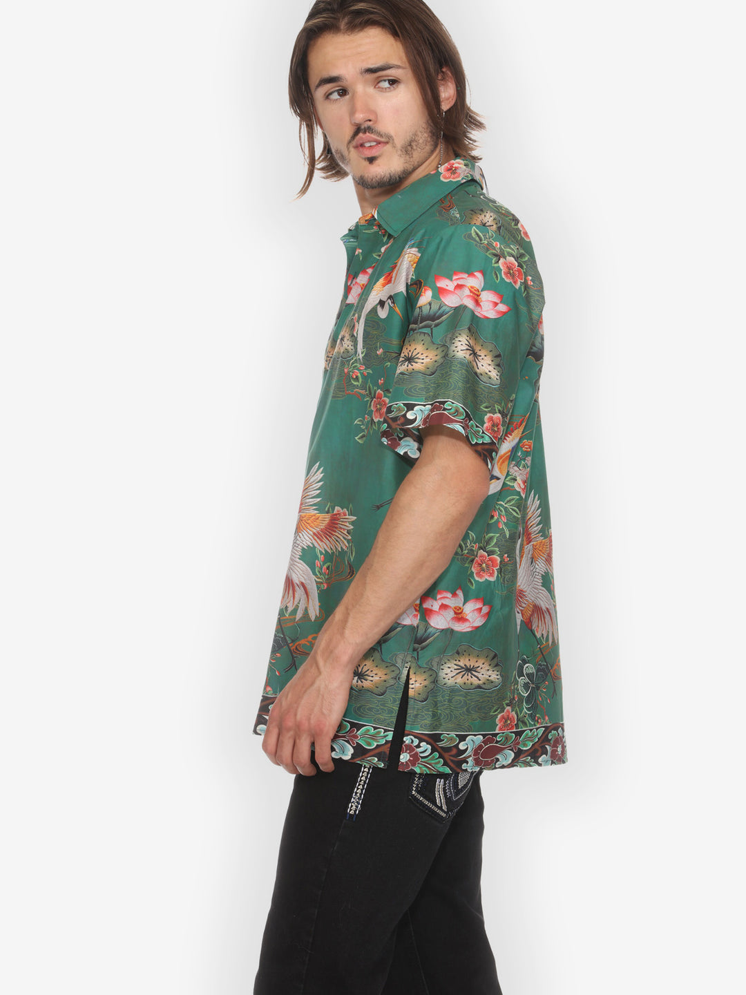 Elegant Crane Lotus Men&