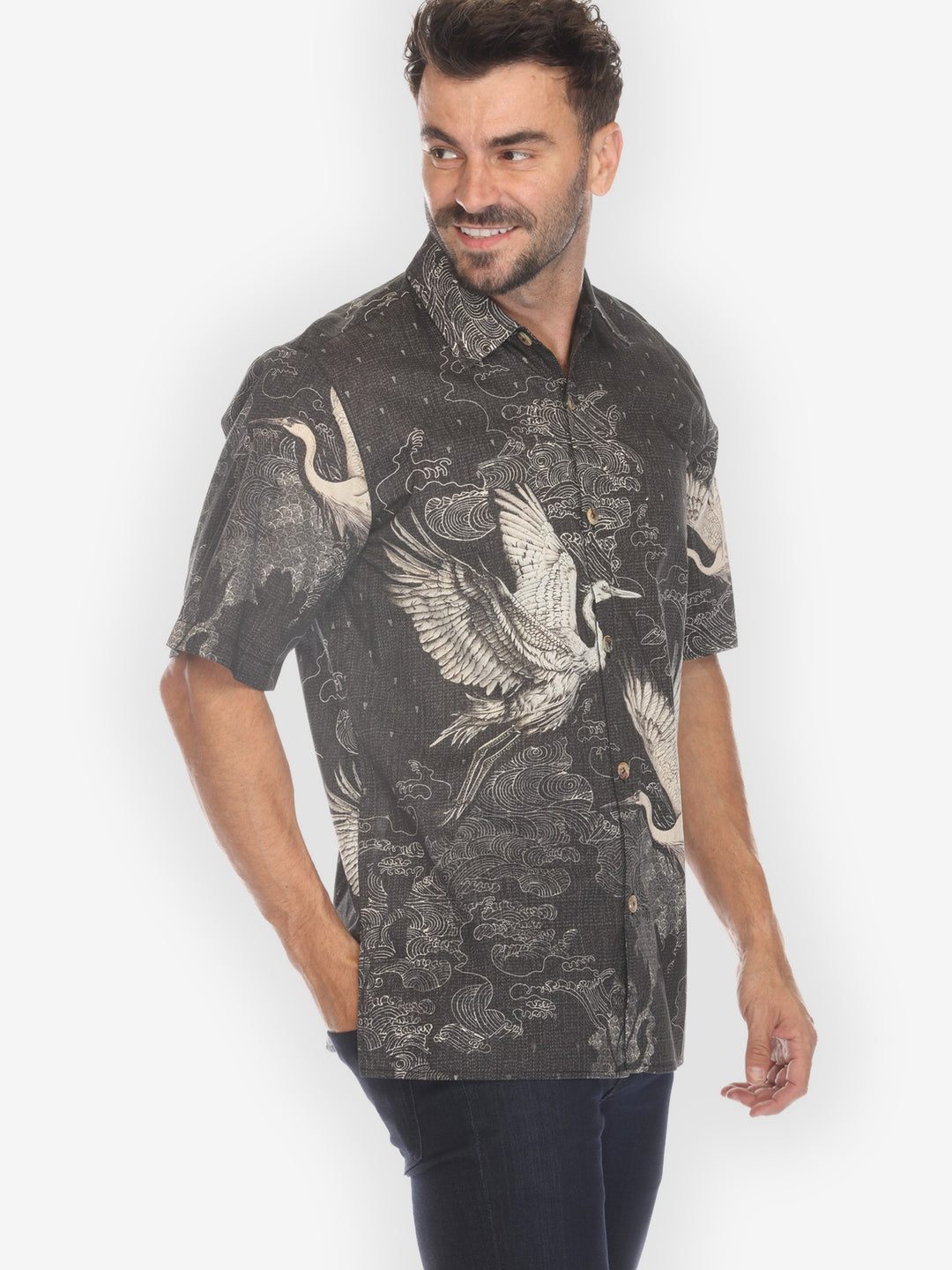Galaxy Crane Men’s Cotton Shirt