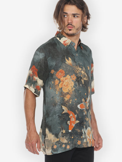 Noble Koi Fish Men’s Silk Shirt