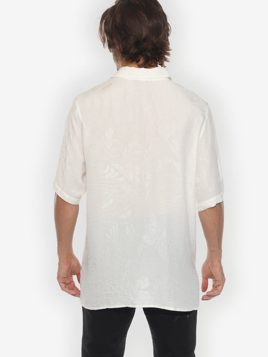 Solid Silk White Men’s Shirt