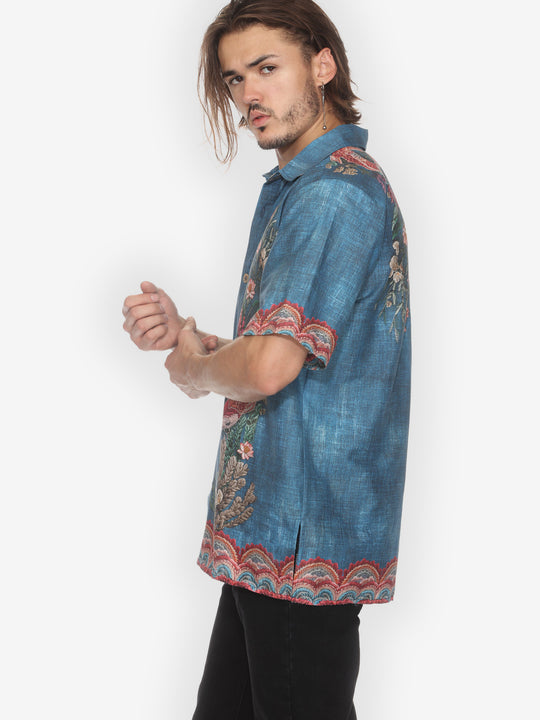 Vintage Koi Embroidery Men&