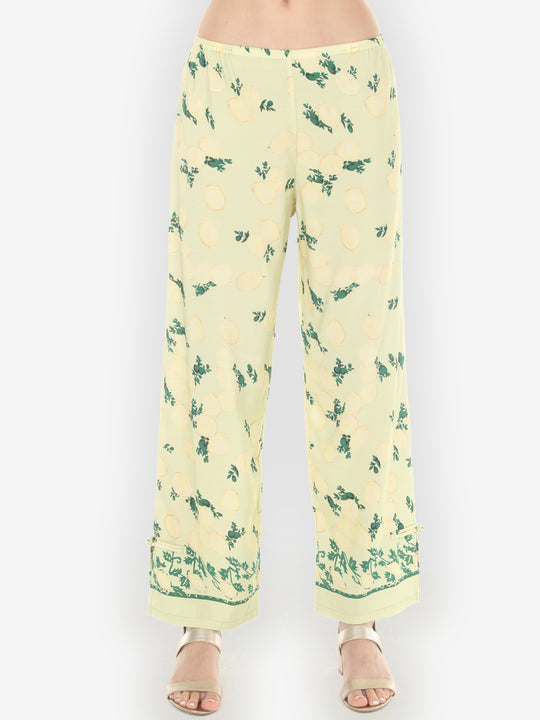 Citron Lemon Print Pull on Pant