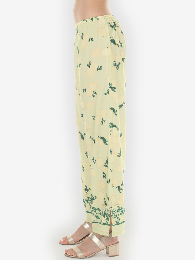 Citron Lemon Print Pull on Pant