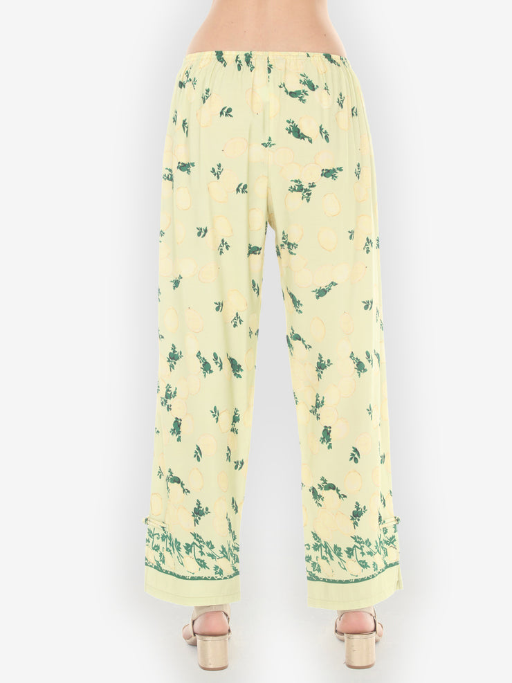 Citron Lemon Print Pull on Pant