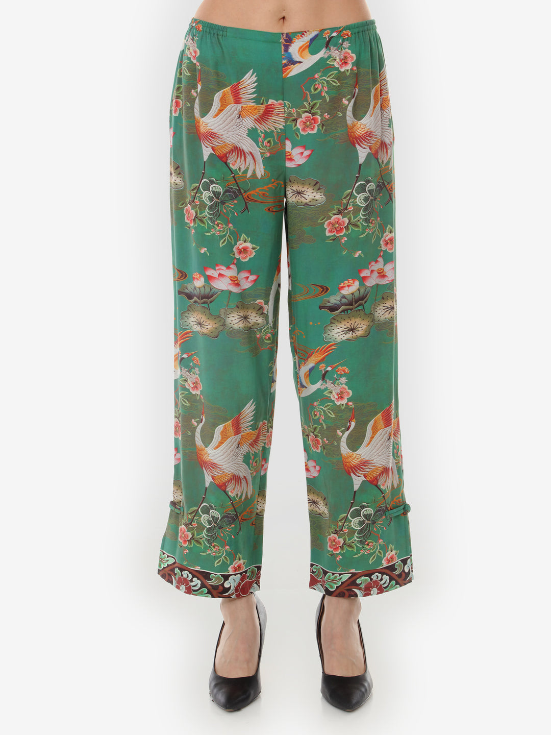 Elegant Crane Lotus Tencel Pull on Pant
