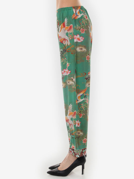 Elegant Crane Lotus Tencel Pull on Pant