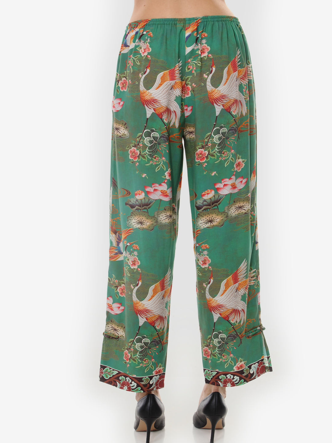 Elegant Crane Lotus Tencel Pull on Pant