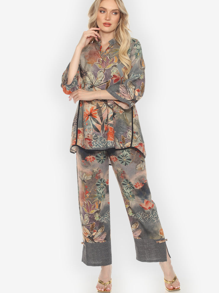 Japanese Modern Dragonfly Pull on Pant