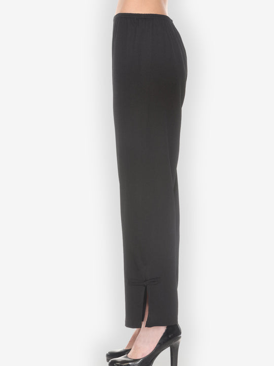 Solid Silk Fukure Pant in Black