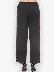 Solid Silk Fukure Pant in Black
