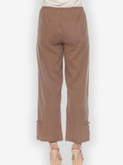 Solid Viscose Pant in Light Brown