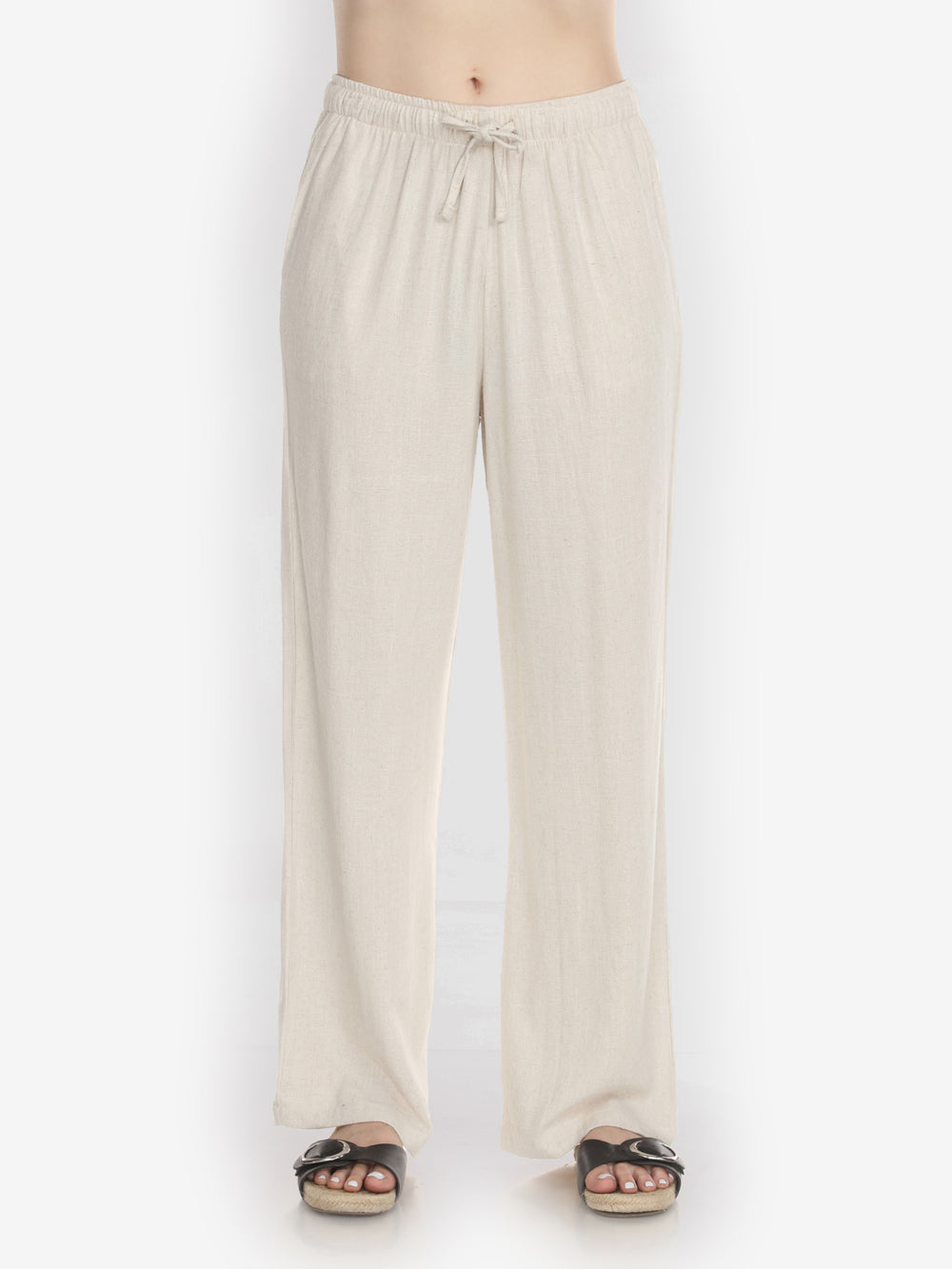 Solid Linen Tencel in Cream Pant