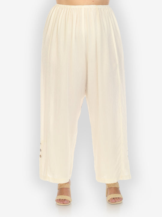 Silk Ivory Pull On Pant