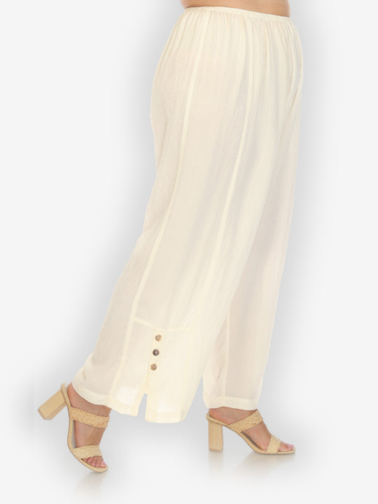 Silk Ivory Pull On Pant