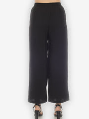 Solid Black Rayon Pull on Pant
