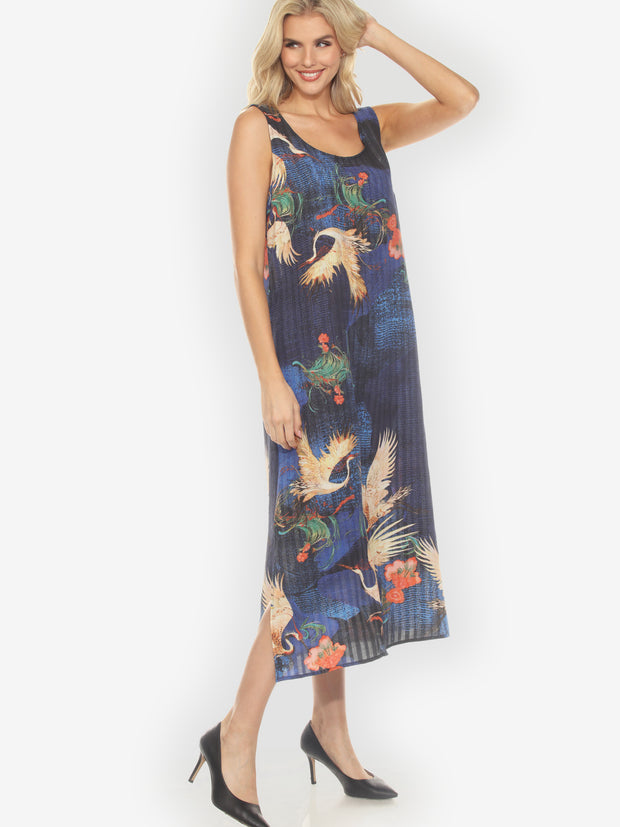 Blossom and Crane Tank Dress
