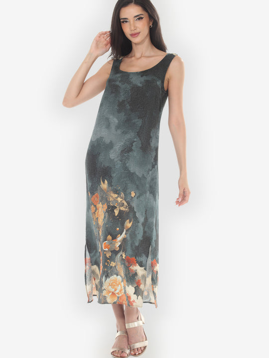 Noble Koi Fish Silk Tank Dress