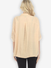 Solid Rayon Sand Oversized Blouse