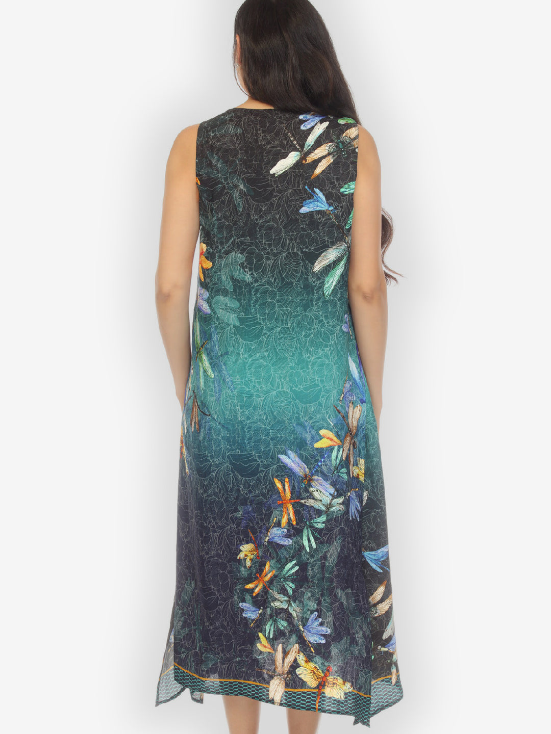 Colorful Dragonfly Silk Tank Dress