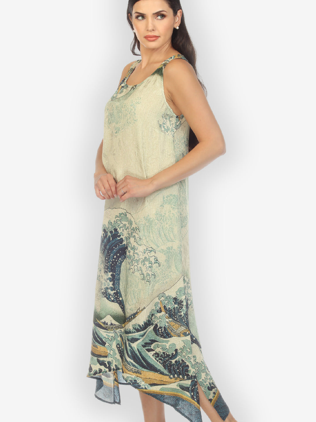 Japanese Wave Silk Tank Dress
