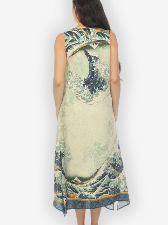 Japanese Wave Silk Tank Dress