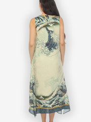 Japanese Wave Silk Blend Tank Dress
