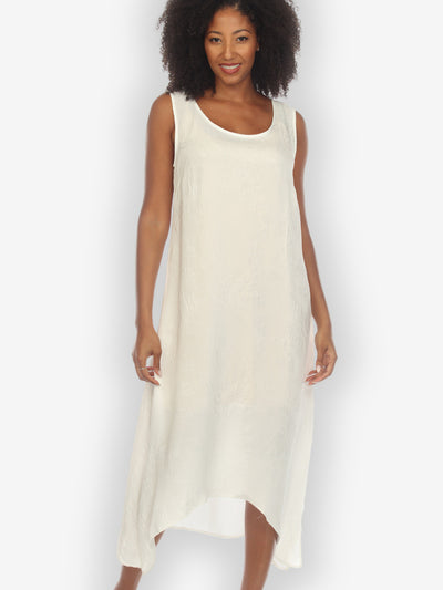 Solid White Silk Tank Dress
