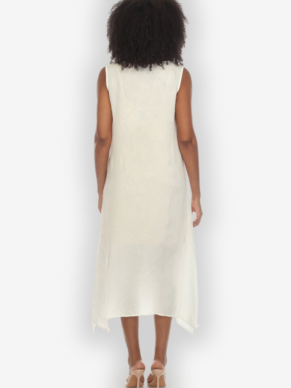 Solid White Silk Tank Dress