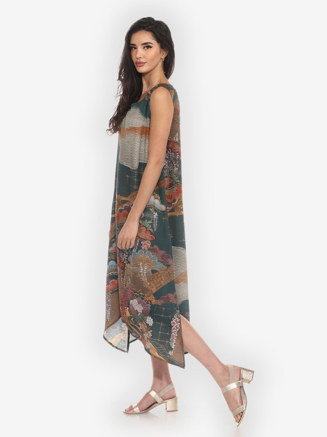 Tapestry Wisteria Silk Blend Tank Dress