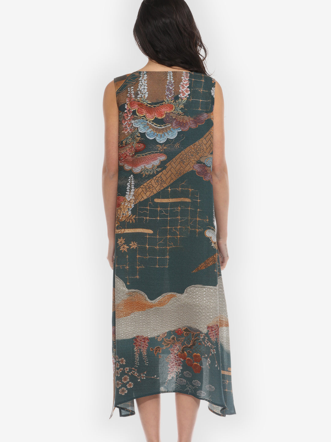 Tapestry Wisteria Silk Blend Tank Dress