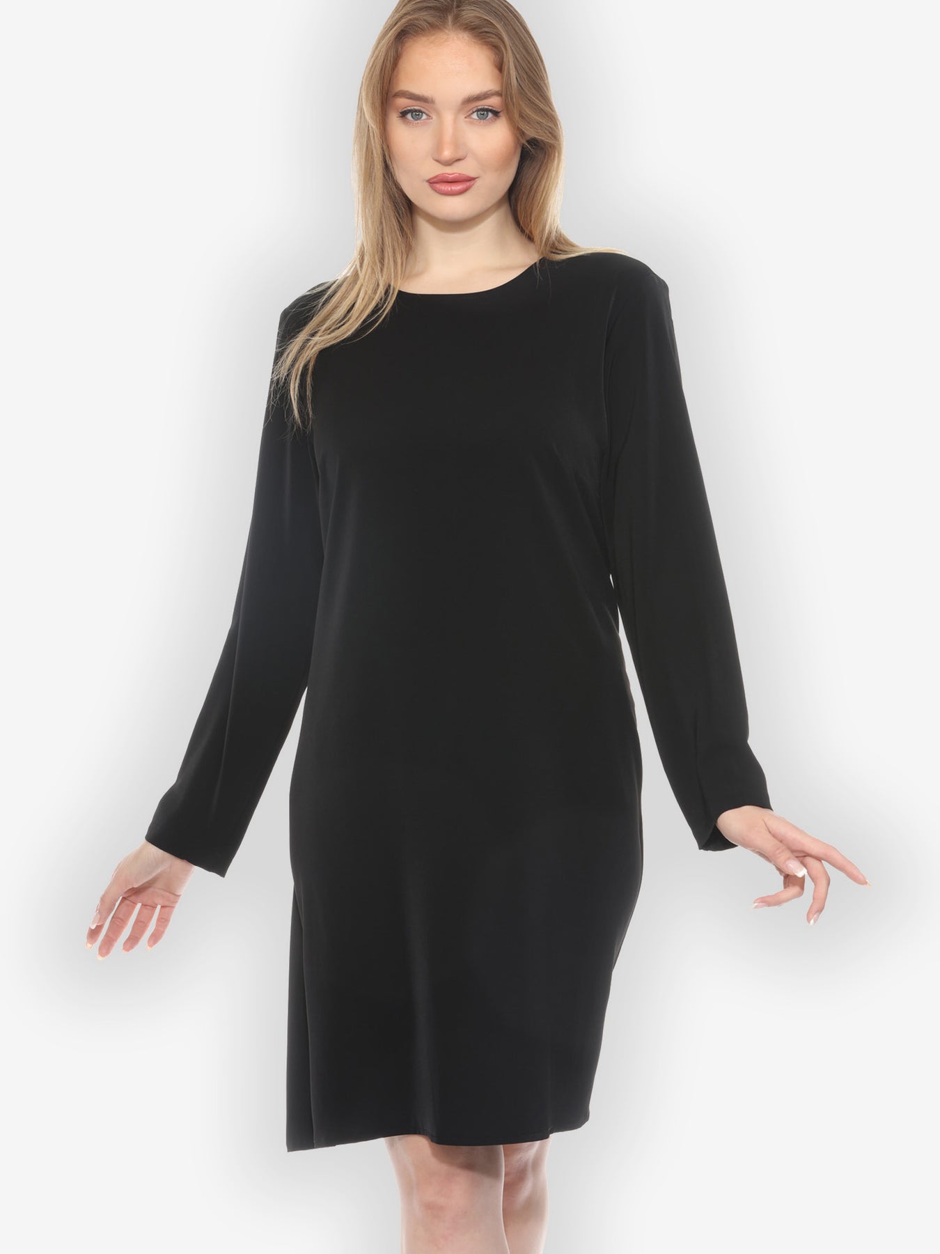 Solid Long Sleeve Black Dress – CITRON CLOTHING