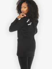 Crane Bonsai Print Cotton Hoodie - XXS; L