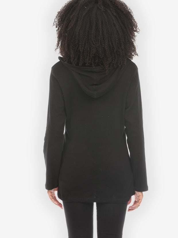 Flamingo Flower Print Cotton Hoodie -  M; L