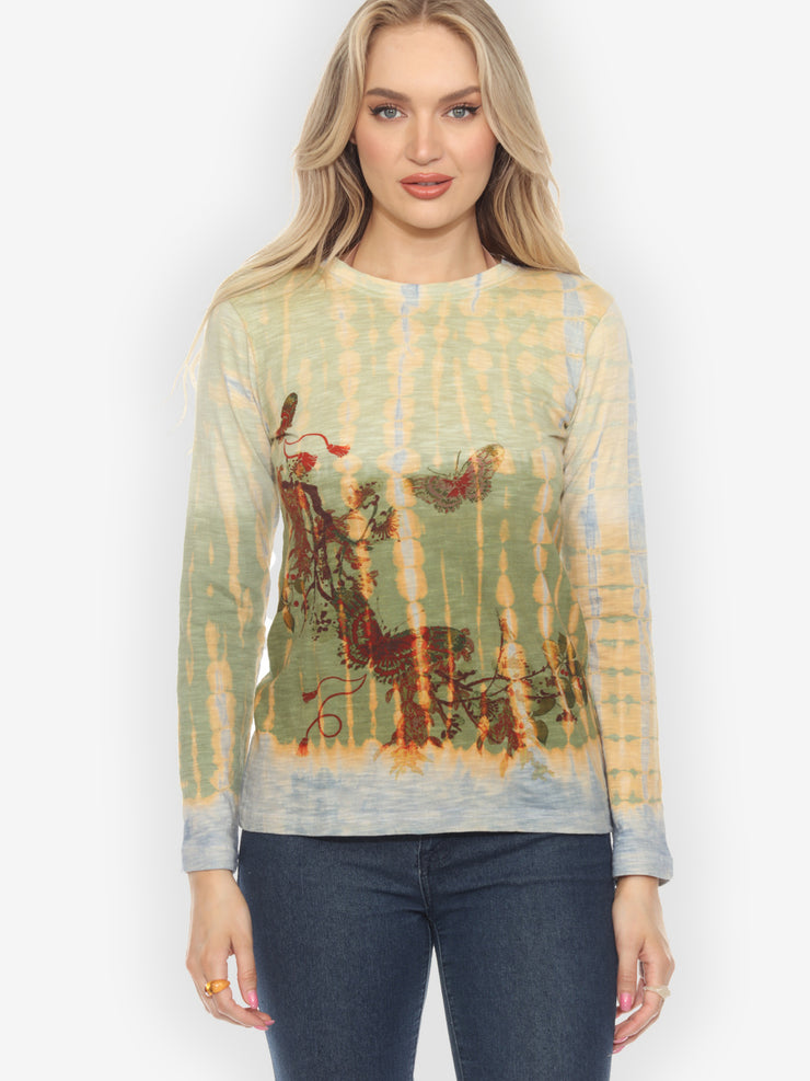 Butterfly Bamboo Tie Dye Tee - XS