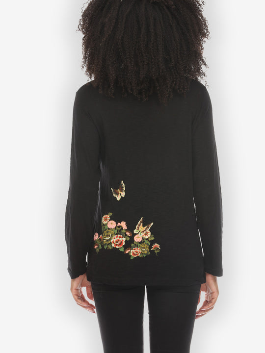 Butterfly Flower Print Cotton Exclusive Tee